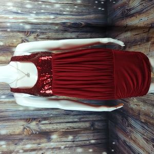 Forever 21 sz M Sequined & Ruched Super Sexy Racerback Dress